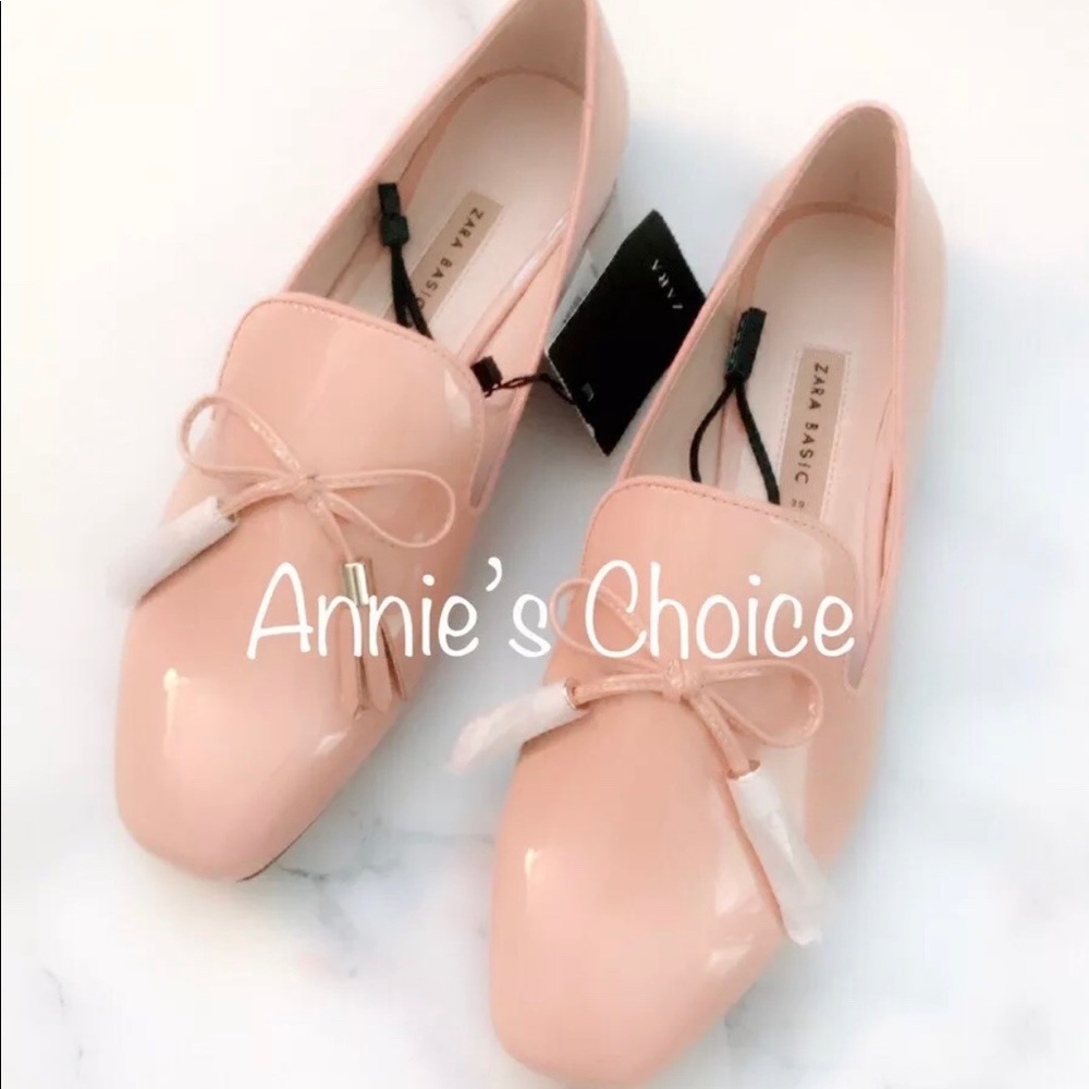 ZARA Tasseled Patent Moccasin:Beige, US 8/EUR 39